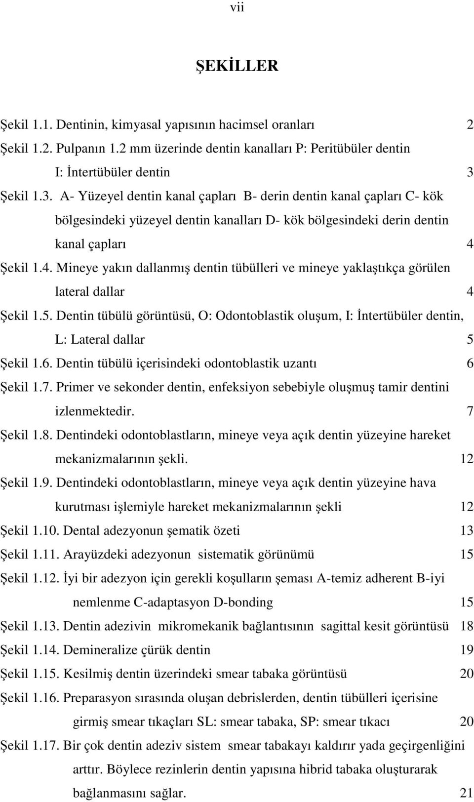 Şekil 1.4. Mineye yakın dallanmış dentin tübülleri ve mineye yaklaştıkça görülen lateral dallar 4 Şekil 1.5.