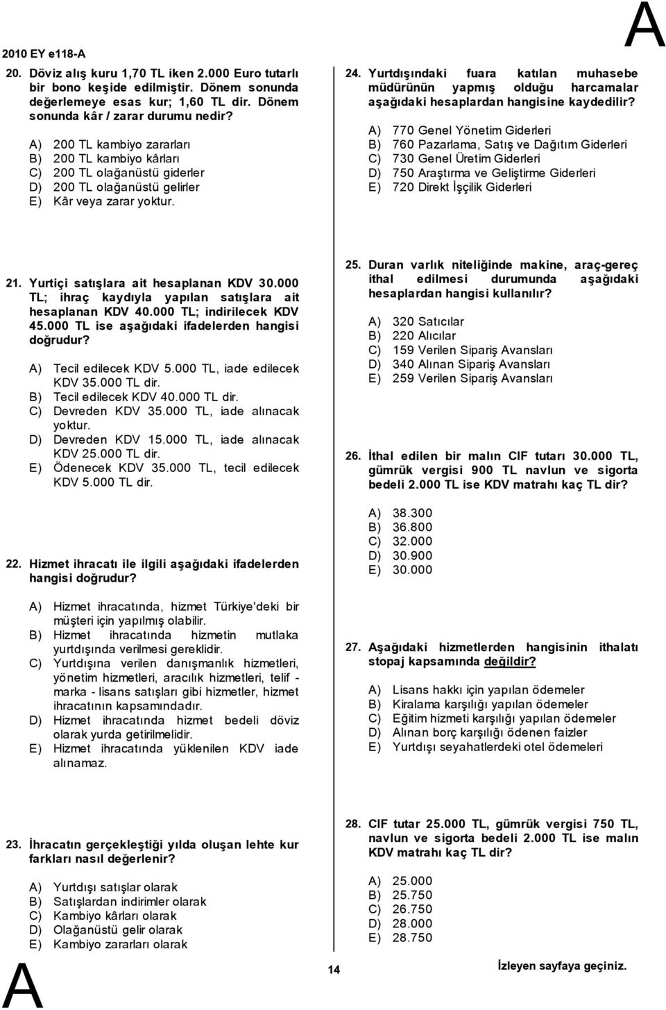 Yurtdışındaki fuara katılan muhasebe müdürünün yapmış olduğu harcamalar aşağıdaki hesaplardan hangisine kaydedilir?