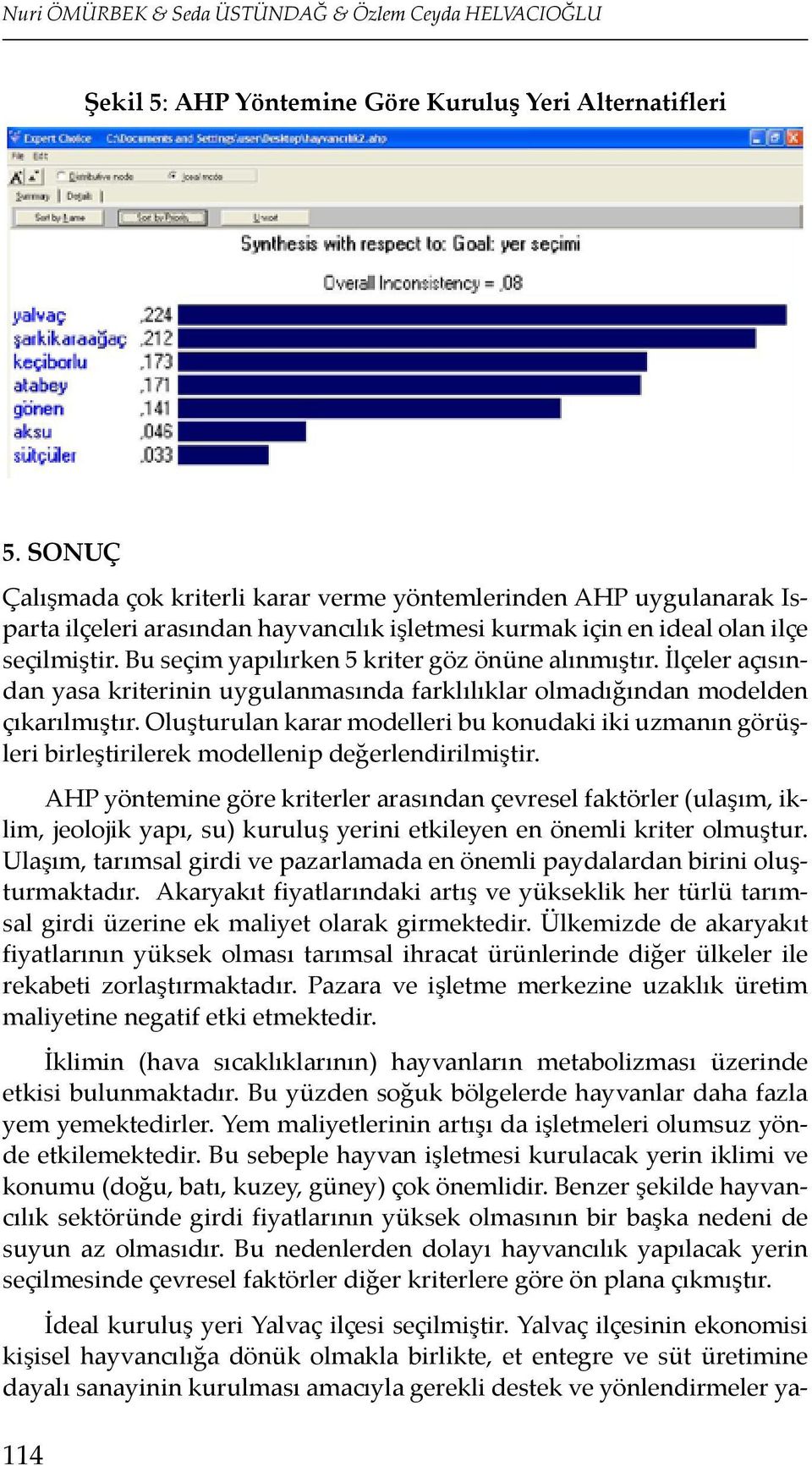 Bu seçim yapılırken 5 kriter göz önüne alınmıştır. İlçeler açısından yasa kriterinin uygulanmasında farklılıklar olmadığından modelden çıkarılmıştır.