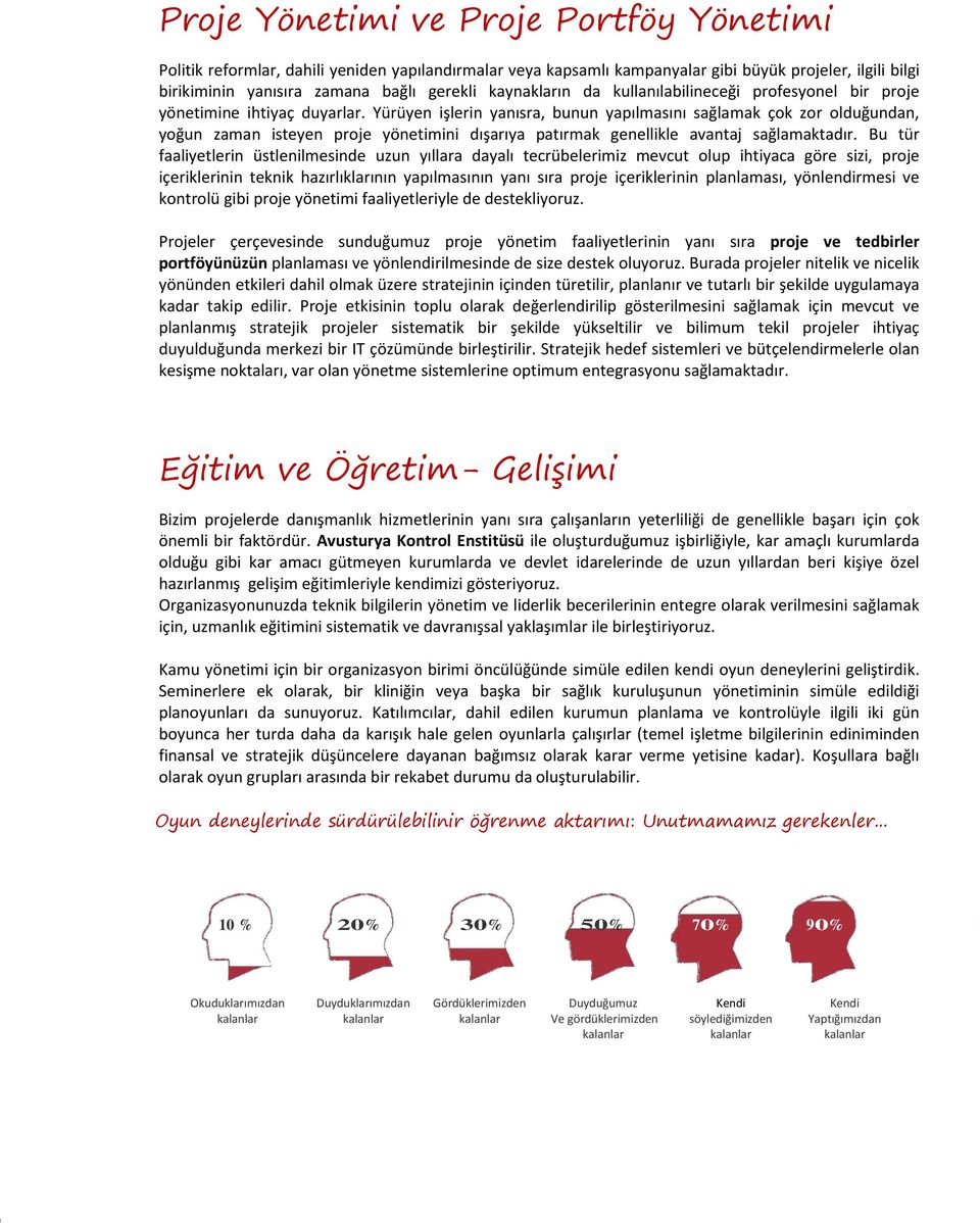 Yürüyen işlerin yanısra, bunun yapılmasını sağlamak çok zor olduğundan, yoğun zaman isteyen proje yönetimini dışarıya patırmak genellikle avantaj sağlamaktadır.