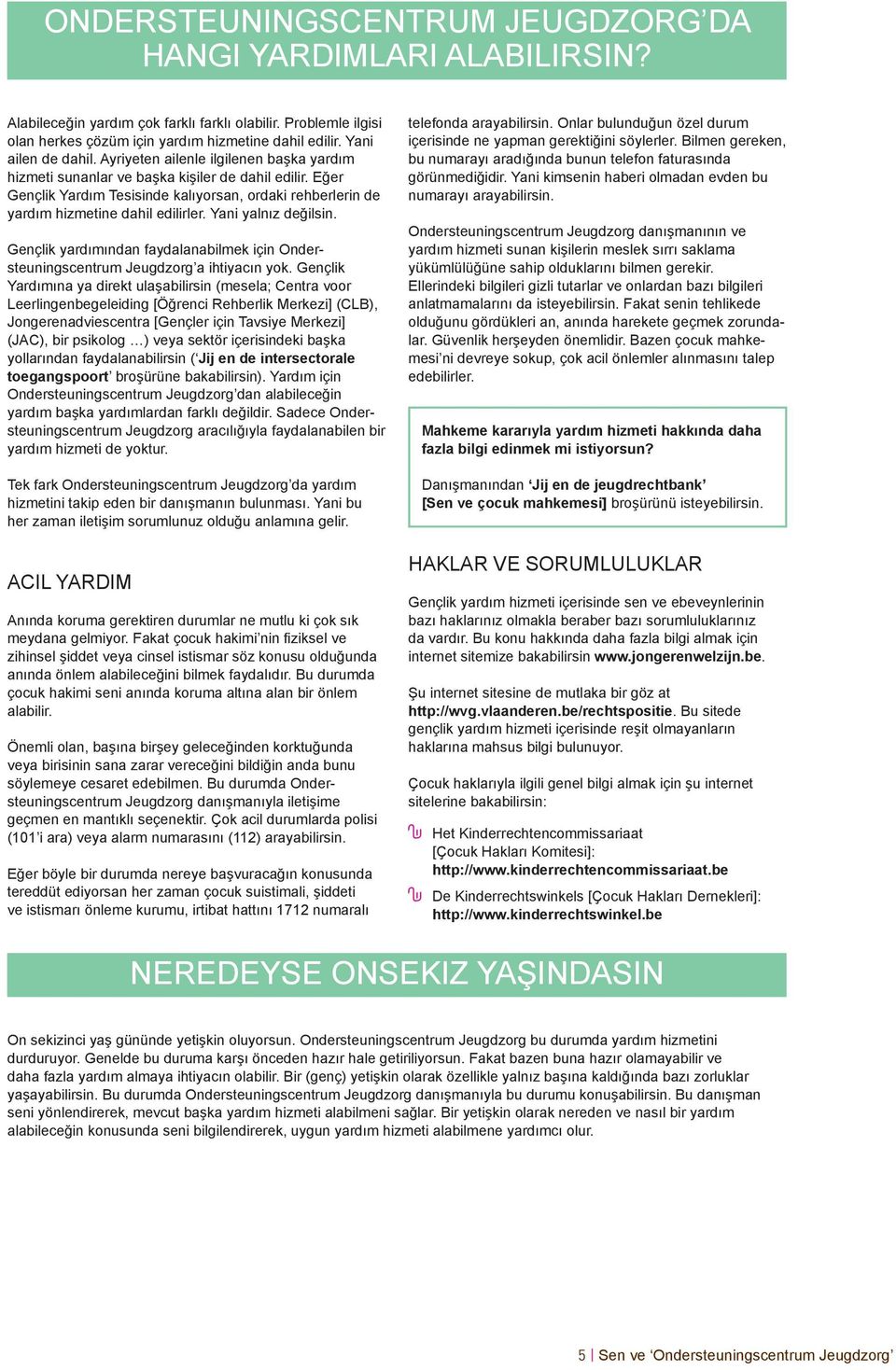 Eğer Gençlik Yardım Tesisinde kalıyorsan, ordaki rehberlerin de yardım hizmetine dahil edilirler. Yani yalnız değilsin.