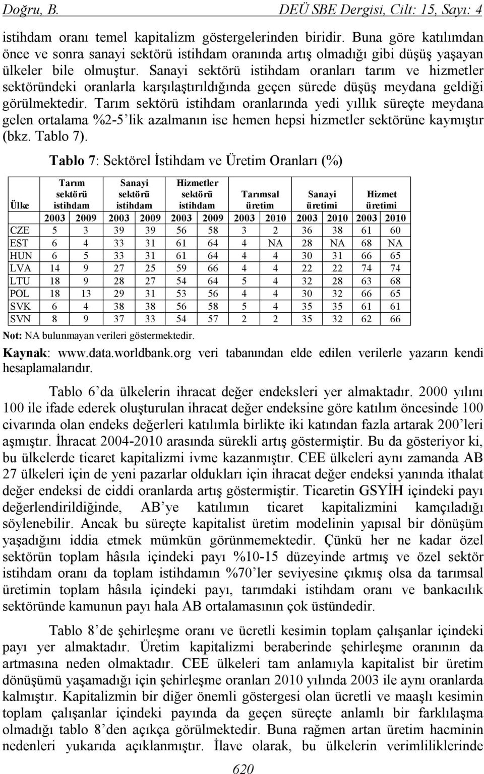 Sanayi sektörü istihdam oranları tarım ve hizmetler sektöründeki oranlarla karşılaştırıldığında geçen sürede düşüş meydana geldiği görülmektedir.