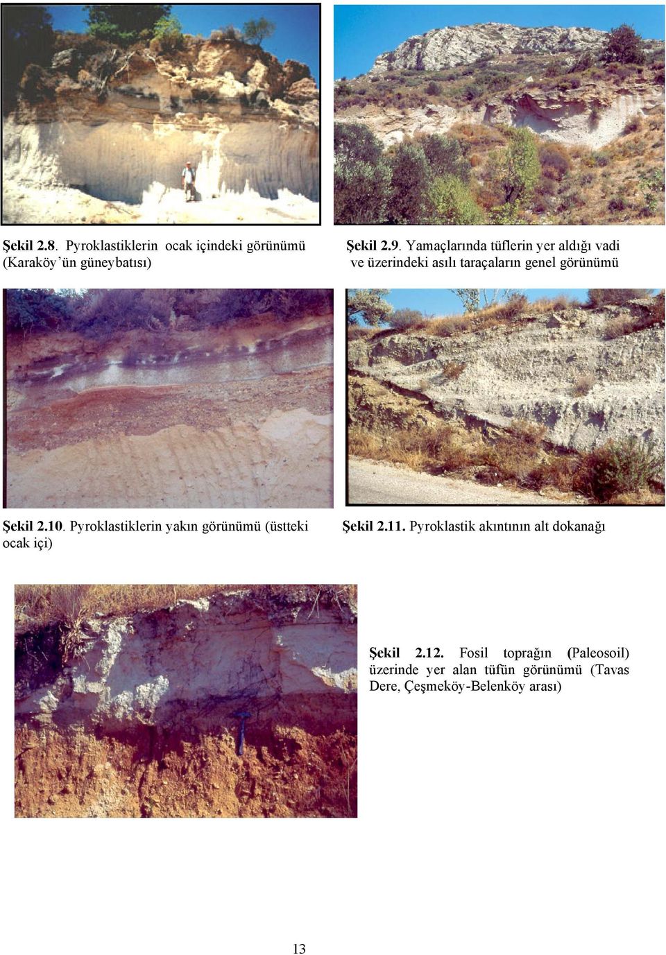 Pyroklastiklerin yakın görünümü (üstteki ocak içi) Şekil 2.11.