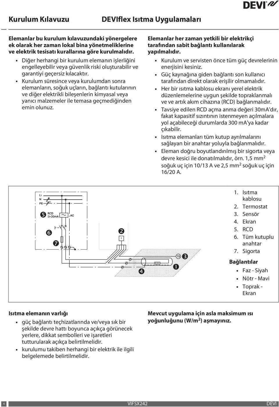 Kurulum süresince veya kurulumdan sonra elemanların, soğuk uçların, bağlantı kutularının ve diğer elektrikli bileşenlerin kimyasal veya yanıcı malzemeler ile temasa geçmediğinden emin olunuz.