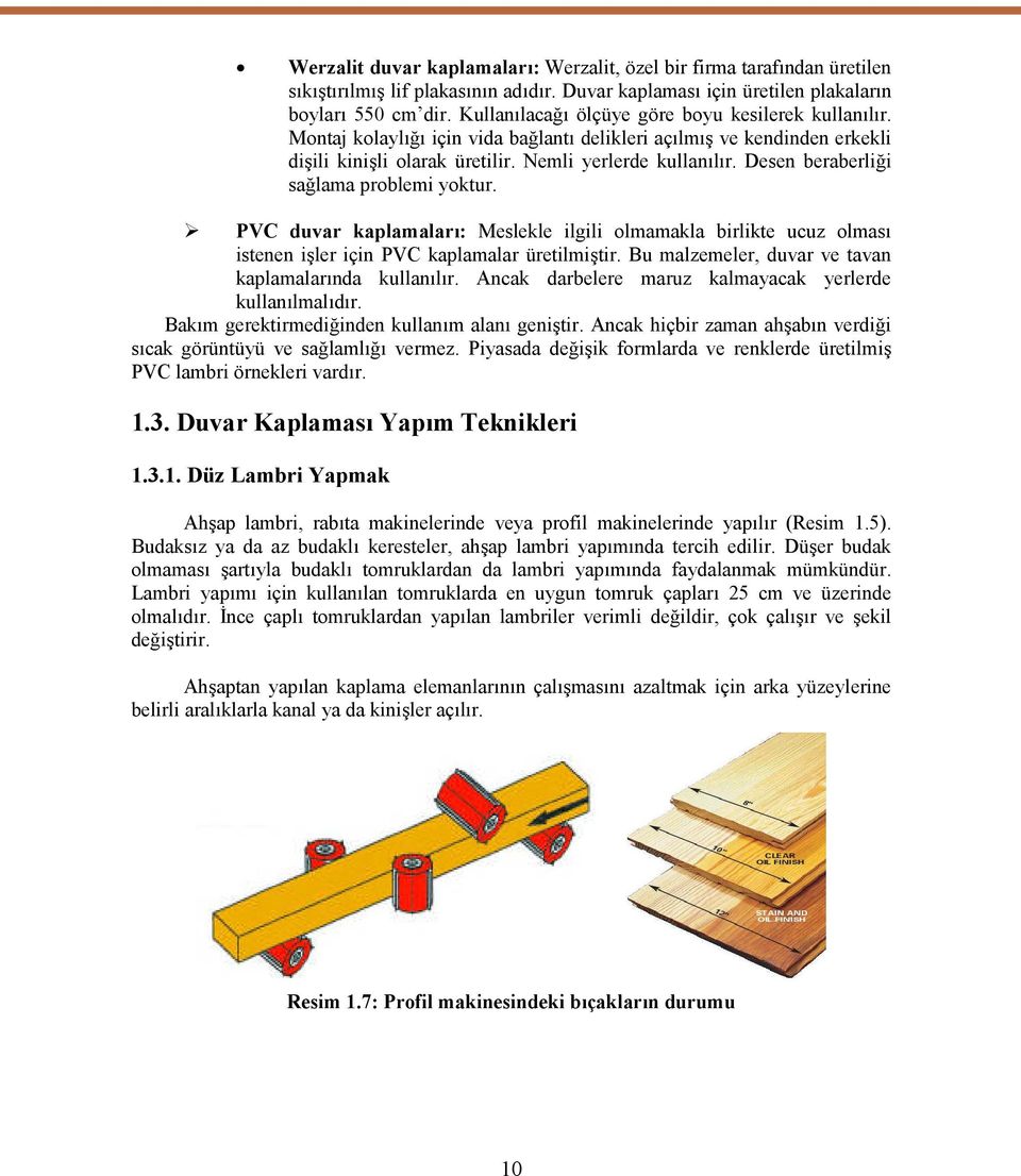 Desen beraberliği sağlama problemi yoktur. PVC duvar kaplamaları: Meslekle ilgili olmamakla birlikte ucuz olması istenen işler için PVC kaplamalar üretilmiştir.