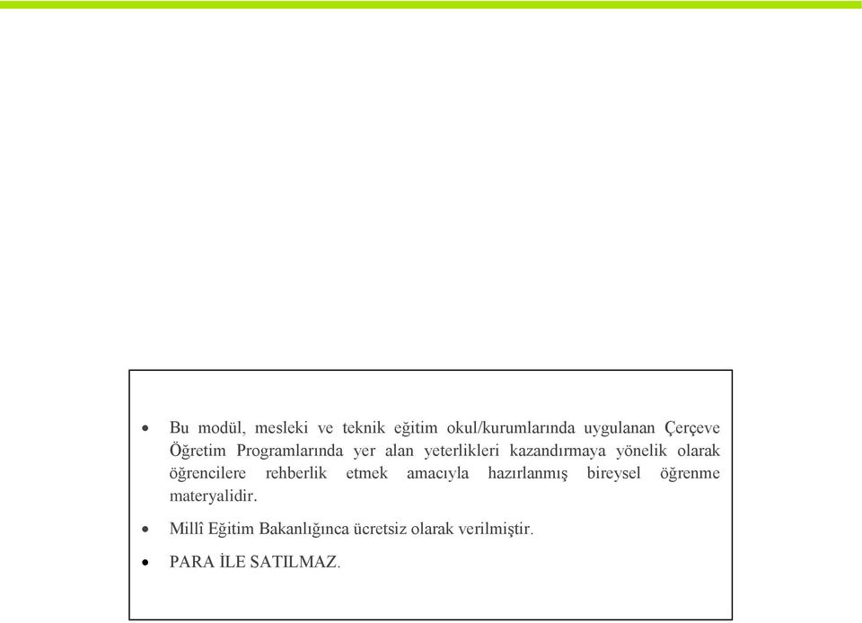 öğrencilere rehberlik etmek amacıyla hazırlanmış bireysel öğrenme