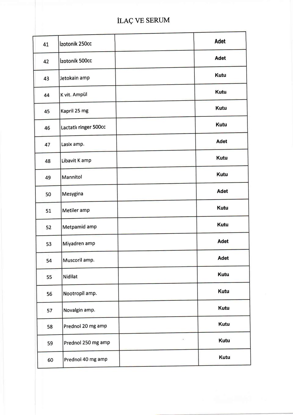 48 Libavit K amp 49 Mannitol 50 Mesygina 51 Metiler amp 52 Metpamid amp 53 Miyadren