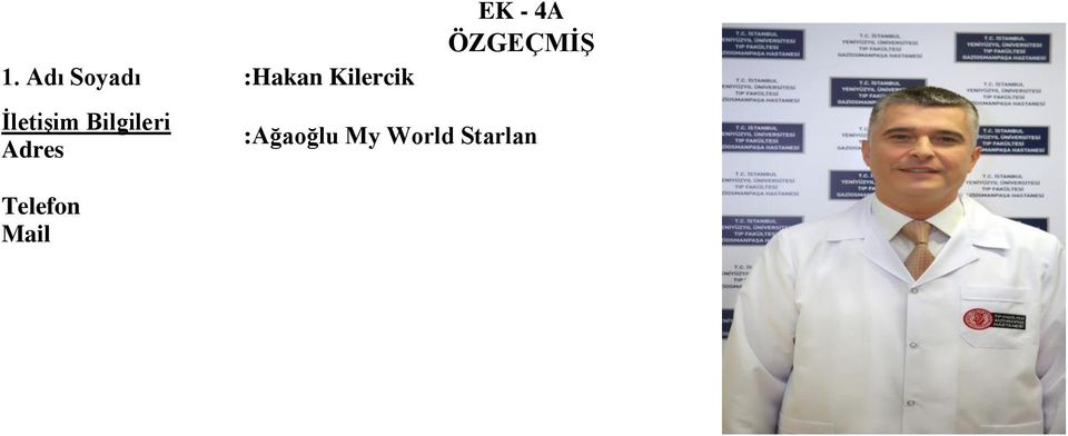 Öğrenim Durumu : Derece Alan Üniversite Yıl Lisans Tıp İstanbul Üniversitesi Cerrahpaşa Tıp Fakültesi 1984-1990 Yükek Lisans Anesteziyoloji ve Ege Üniversitesi Tıp fakültesi Reanimasyon