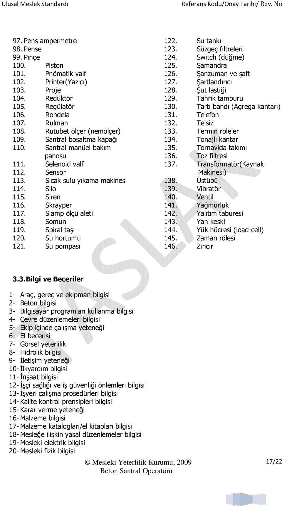 Spiral taşı 120. Su hortumu 121. Su pompası 122. Su tankı 123. Süzgeç filtreleri 124. Switch (düğme) 125. Şamandra 126. Şanzuman ve şaft 127. Şartlandırıcı 128. Şut lastiği 129. Tahrik tamburu 130.