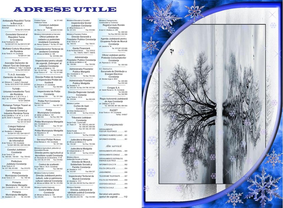7 etaj 1, Tel-fax 0241.629 841 T.I.A.D. Asociaţia Oamenilor de Afaceri Turci Bucureşti str. Ritmului nr. 7, sector 2, Bucureşti Tel-fax: 0212.501877/ 021.