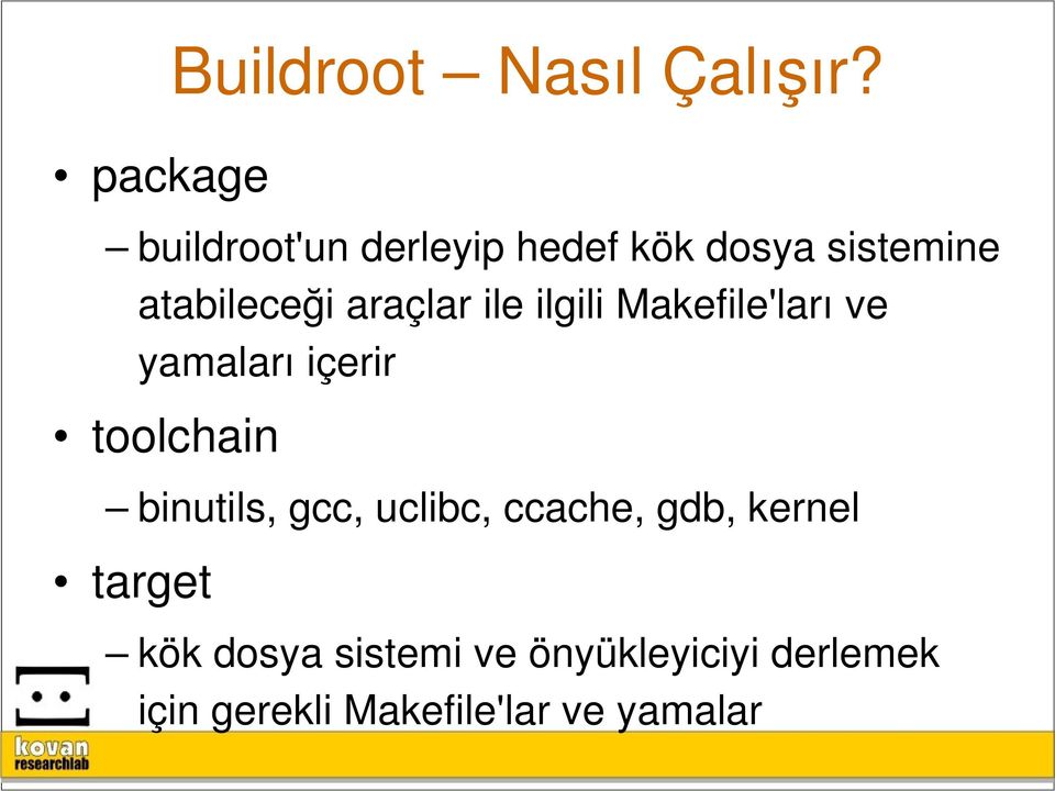 ilgili Makefile'ları ve yamaları içerir toolchain binutils, gcc,