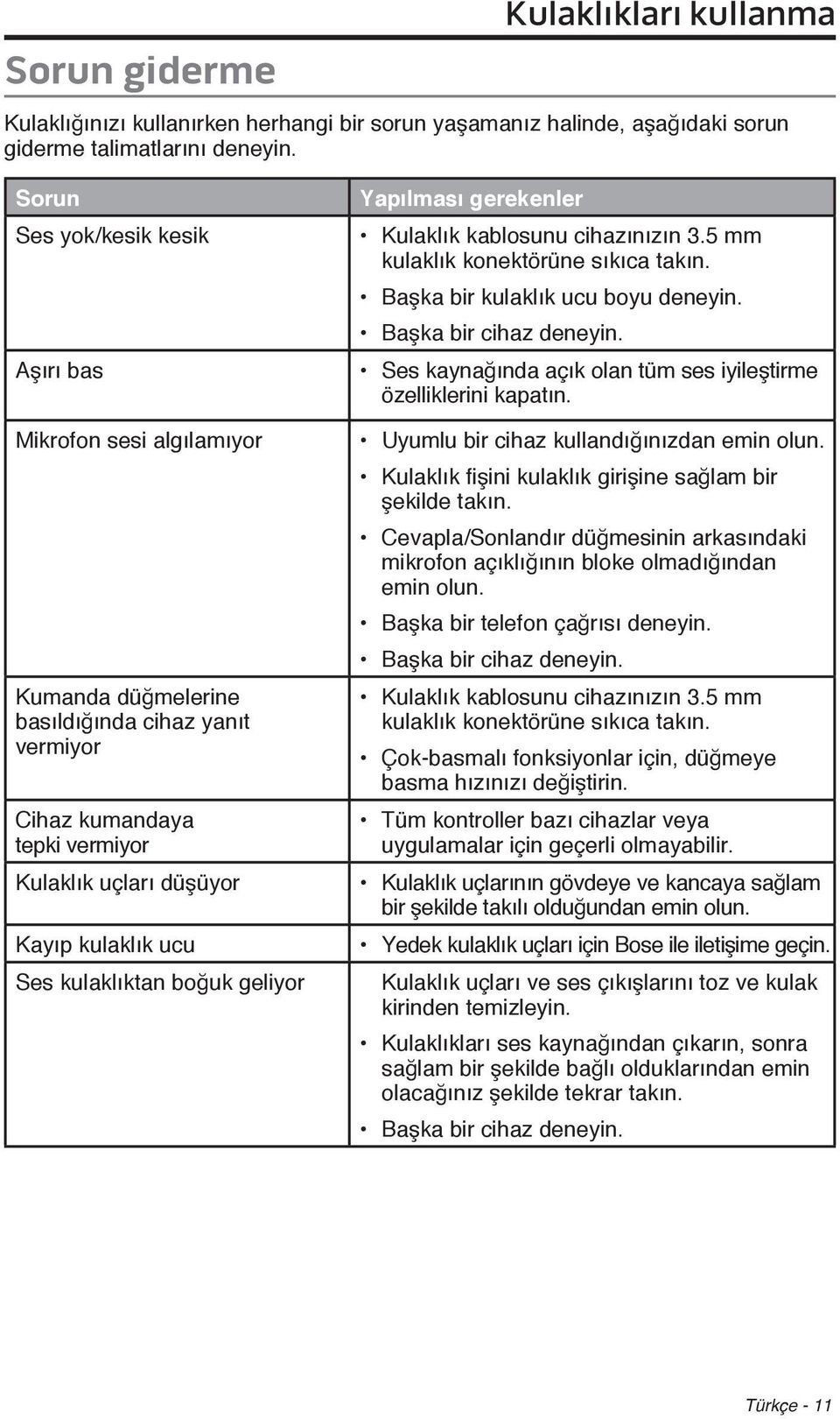 Ses kaynağında açık olan tüm ses iyileştirme özelliklerini kapatın.