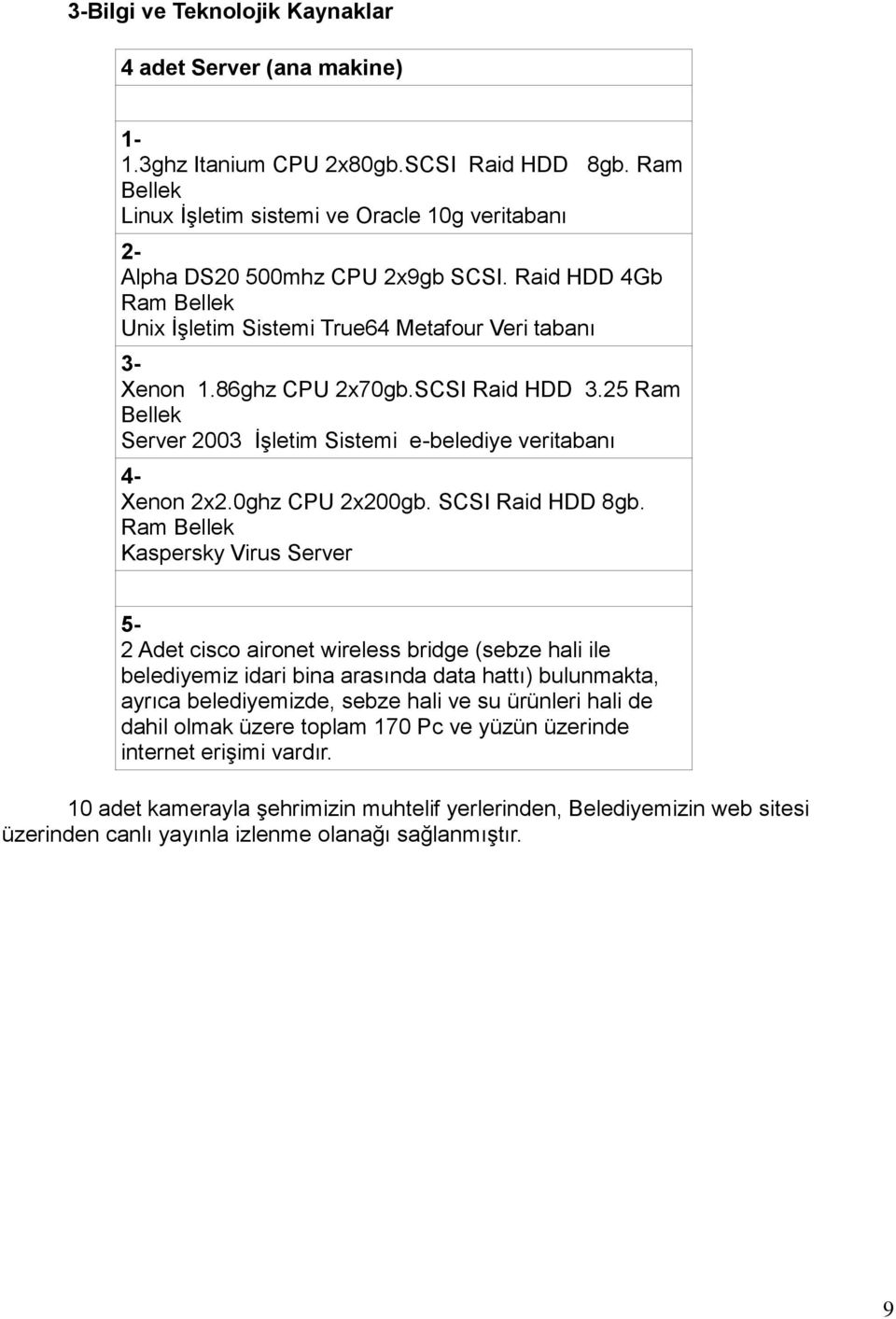 0ghz CPU 2x200gb. SCSI Raid HDD 8gb.