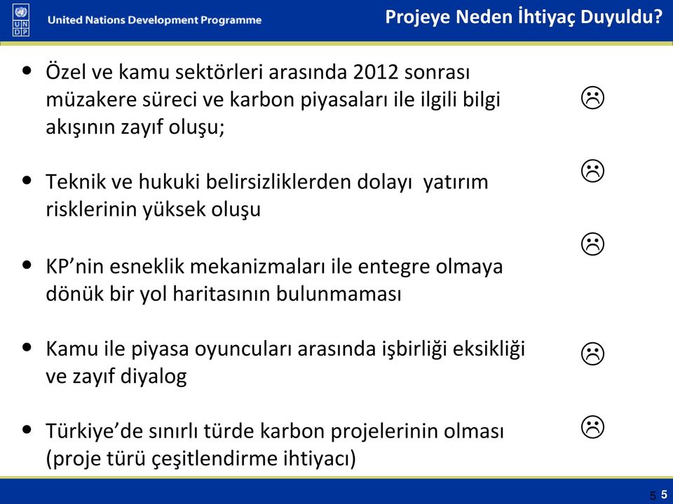 oluşu; Teknik ve hukuki belirsizliklerden dolayı yatırım risklerinin yüksek oluşu KP nin esneklik mekanizmaları ile