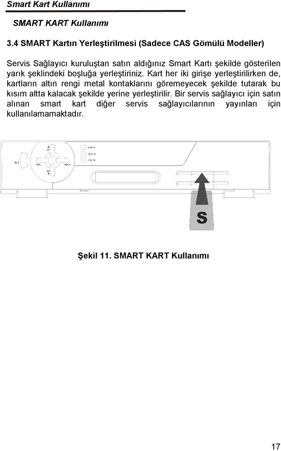 gösterilen yarık şeklindeki boşluğa yerleştiriniz.