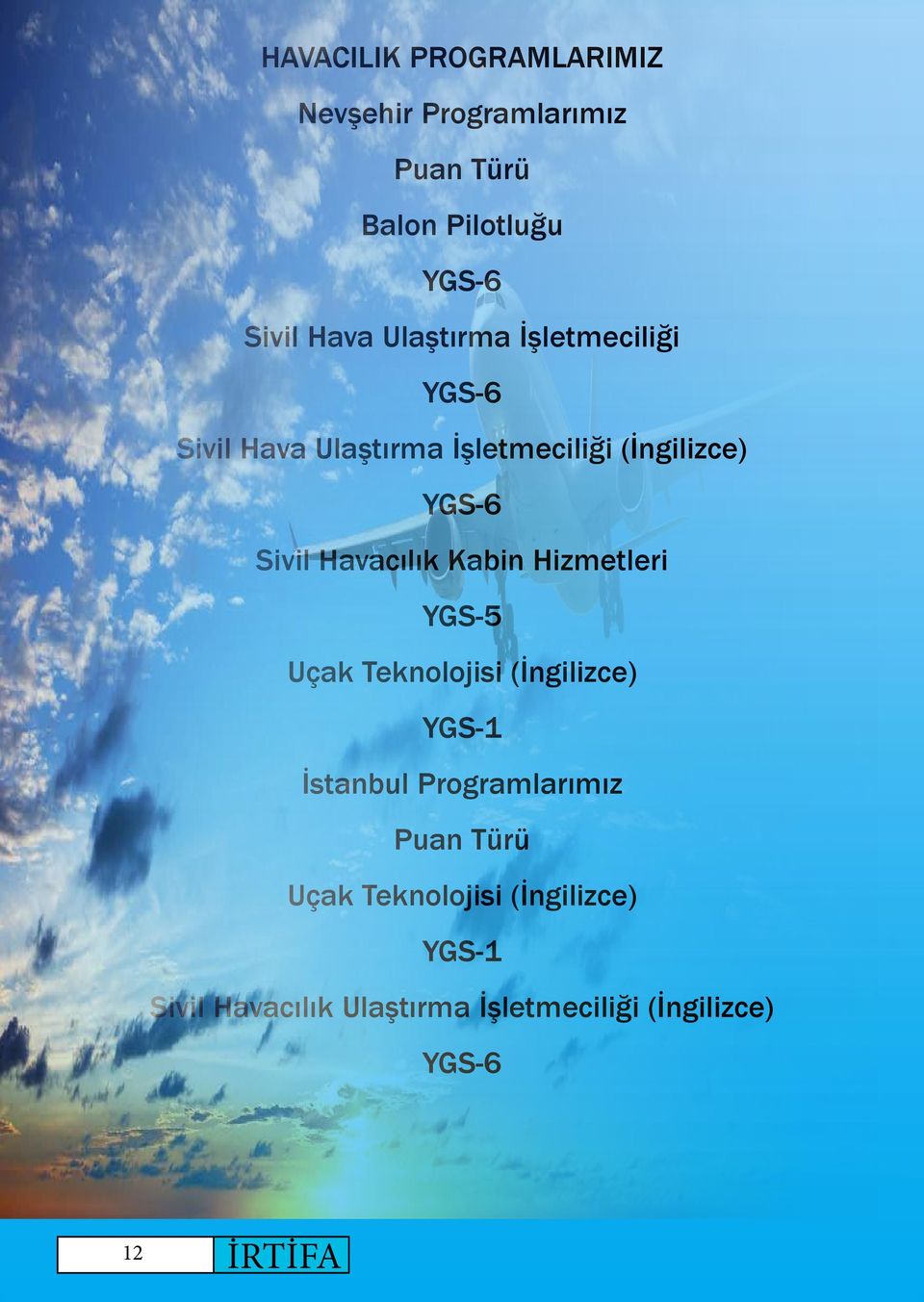 YGS-5 Uçak Teknolojisi (İngilizce) YGS-1 İstanbul Programlarımız Puan Türü Uçak Teknolojisi (İngilizce)