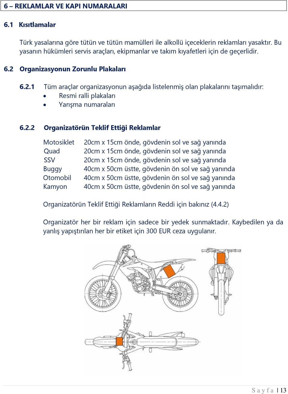 Organizasyonun Zorunlu Plakaları 6.2.