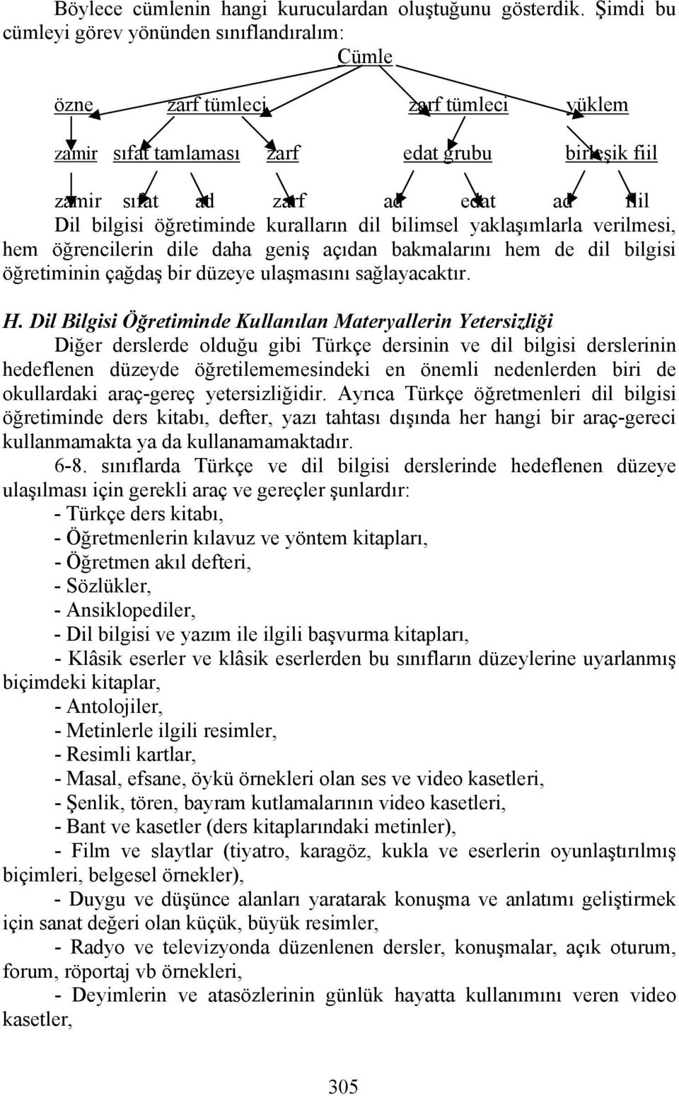 öğretiminde kuralların dil bilimsel yaklaşımlarla verilmesi, hem öğrencilerin dile daha geniş açıdan bakmalarını hem de dil bilgisi öğretiminin çağdaş bir düzeye ulaşmasını sağlayacaktır. H.