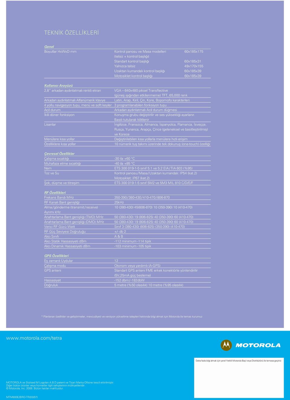 Arkadan aydınlatmalı Alfanümerik klavye Latin, Arap, Kiril, Çin, Kore, Bopomofo karakterleri 4 yollu navigasyon tuşu, menü ve soft keyler 3 programlanabilen fonksiyon tuşu Acil durum Arkadan