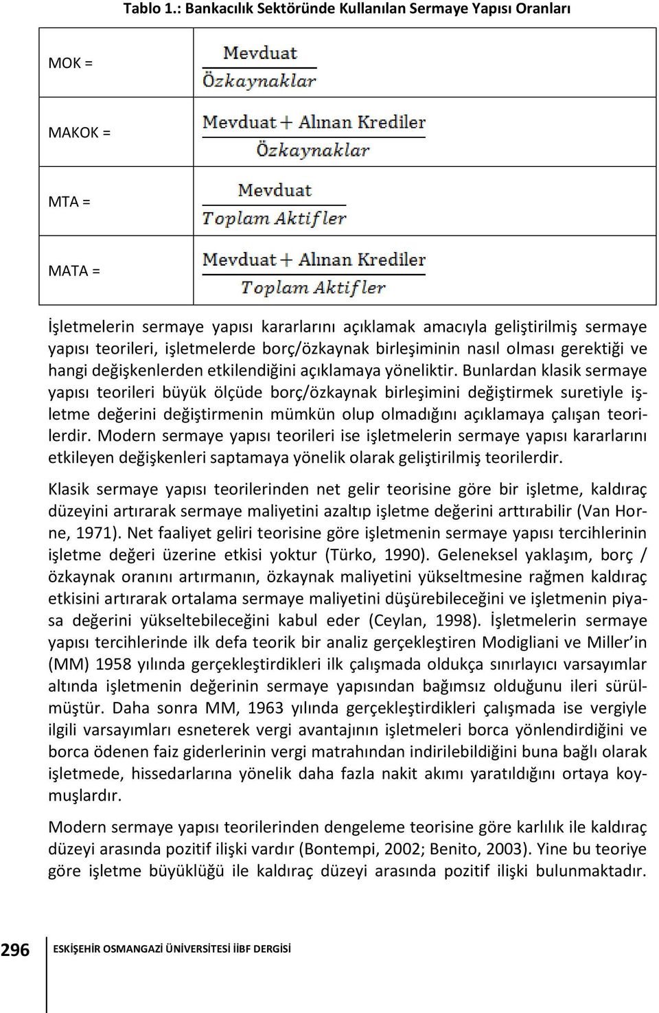 borç/özkaynak birleşiminin nasıl olması gerektiği ve hangi değişkenlerden etkilendiğini açıklamaya yöneliktir.