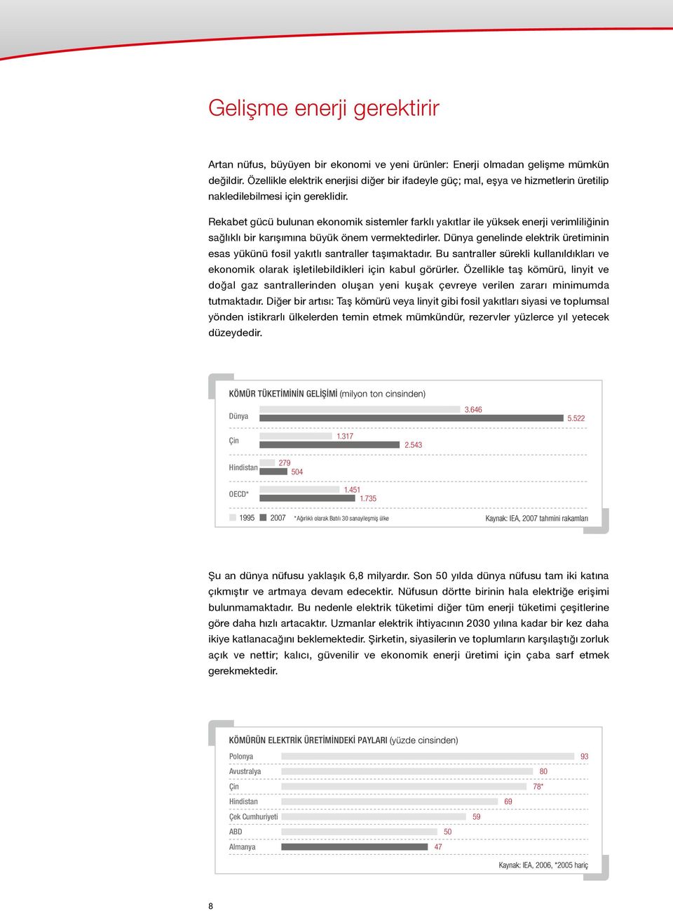 Rekabet gücü bulunan ekonomik sistemler farklı yakıtlar ile yüksek enerji verimliliğinin sağlıklı bir karışımına büyük önem vermektedirler.