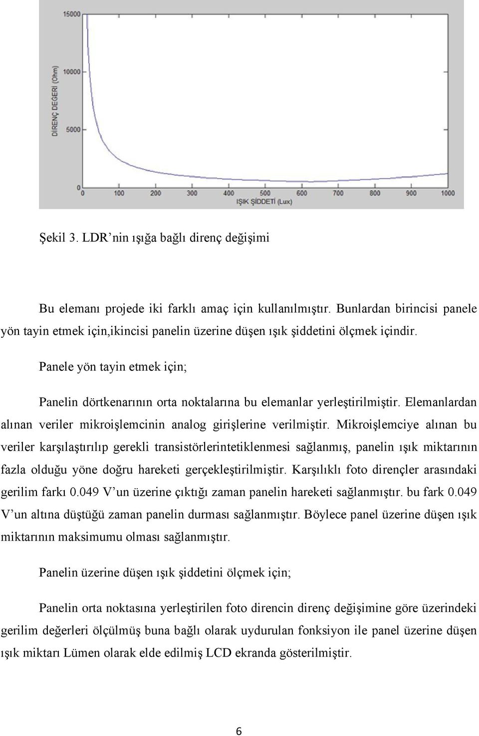 Panele yön tayin etmek için; Panelin dörtkenarının orta noktalarına bu elemanlar yerleştirilmiştir. Elemanlardan alınan veriler mikroişlemcinin analog girişlerine verilmiştir.