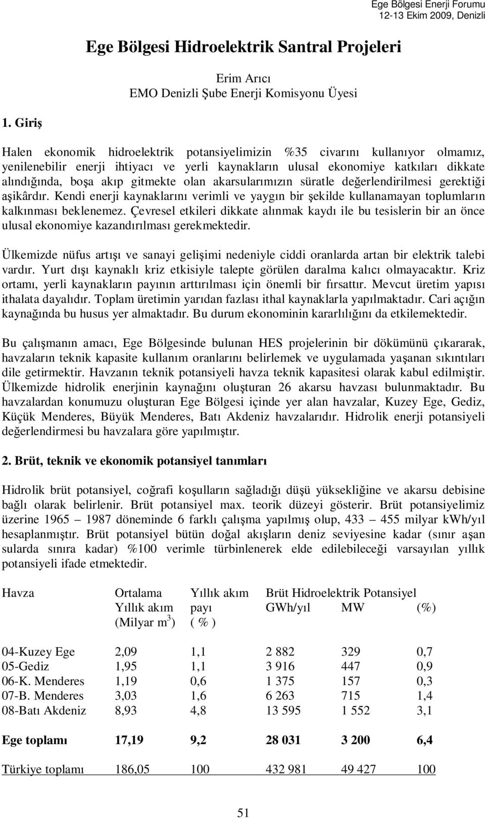 akarsular n süratle de erlendirilmesi gerekti i ikârd r. Kendi enerji kaynaklar verimli ve yayg n bir ekilde kullanamayan toplumlar n kalk nmas beklenemez.