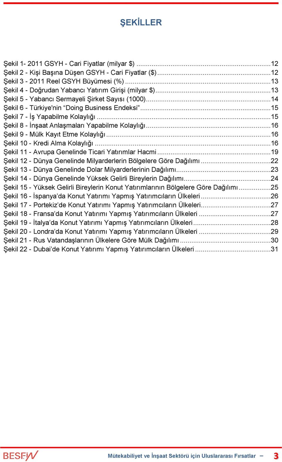 ..15 Şekil 8 - İnşaat Anlaşmaları Yapabilme Kolaylığı...16 Şekil 9 - Mülk Kayıt Etme Kolaylığı...16 Şekil 10 - Kredi Alma Kolaylığı...16 Şekil 11 - Avrupa Genelinde Ticari Yatırımlar Hacmi.