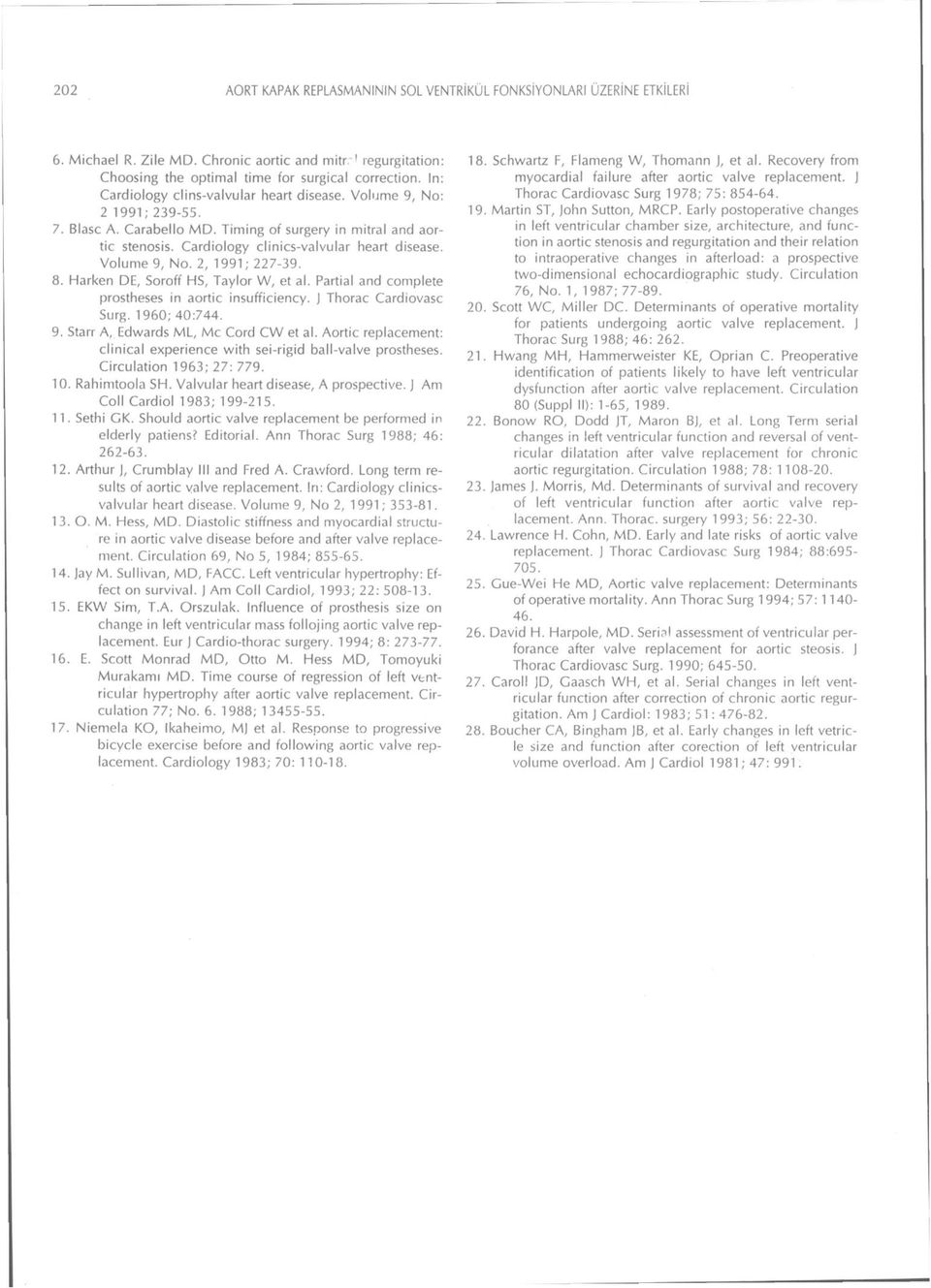 Volume 9, No. 2, 1991; 227-39. 8. Harken DE, Soroff HS, Taylor W, et al. Partial and complete prostheses in aortic insufficiency. J Thorac Cardiovasc Surg. 1960; 40:744. 9. Starr A, Edwards ML, Mc Cord CW et al.