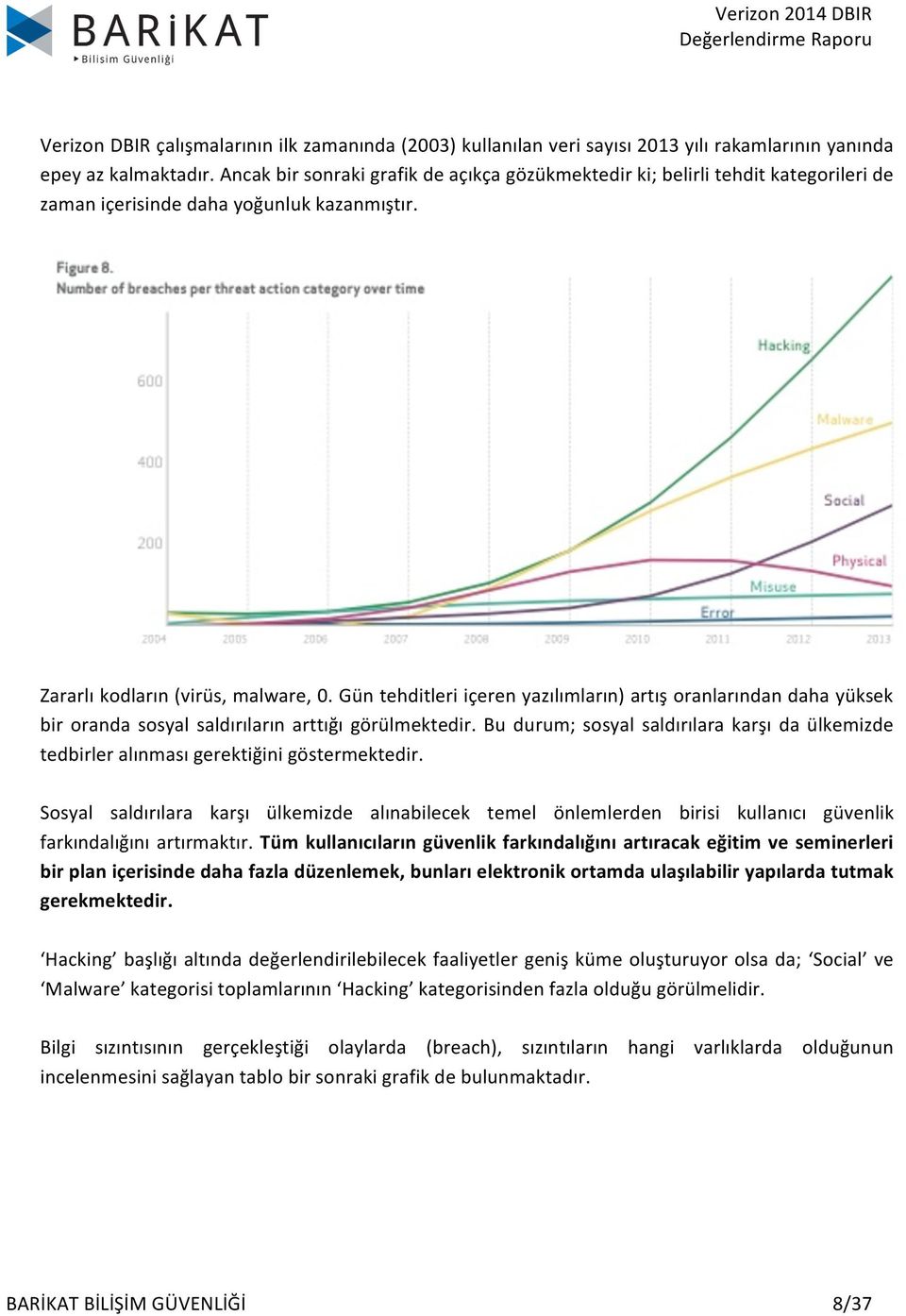 Gün tehditleri içeren yazılımların) artış oranlarından daha yüksek bir oranda sosyal saldırıların arttığı görülmektedir.