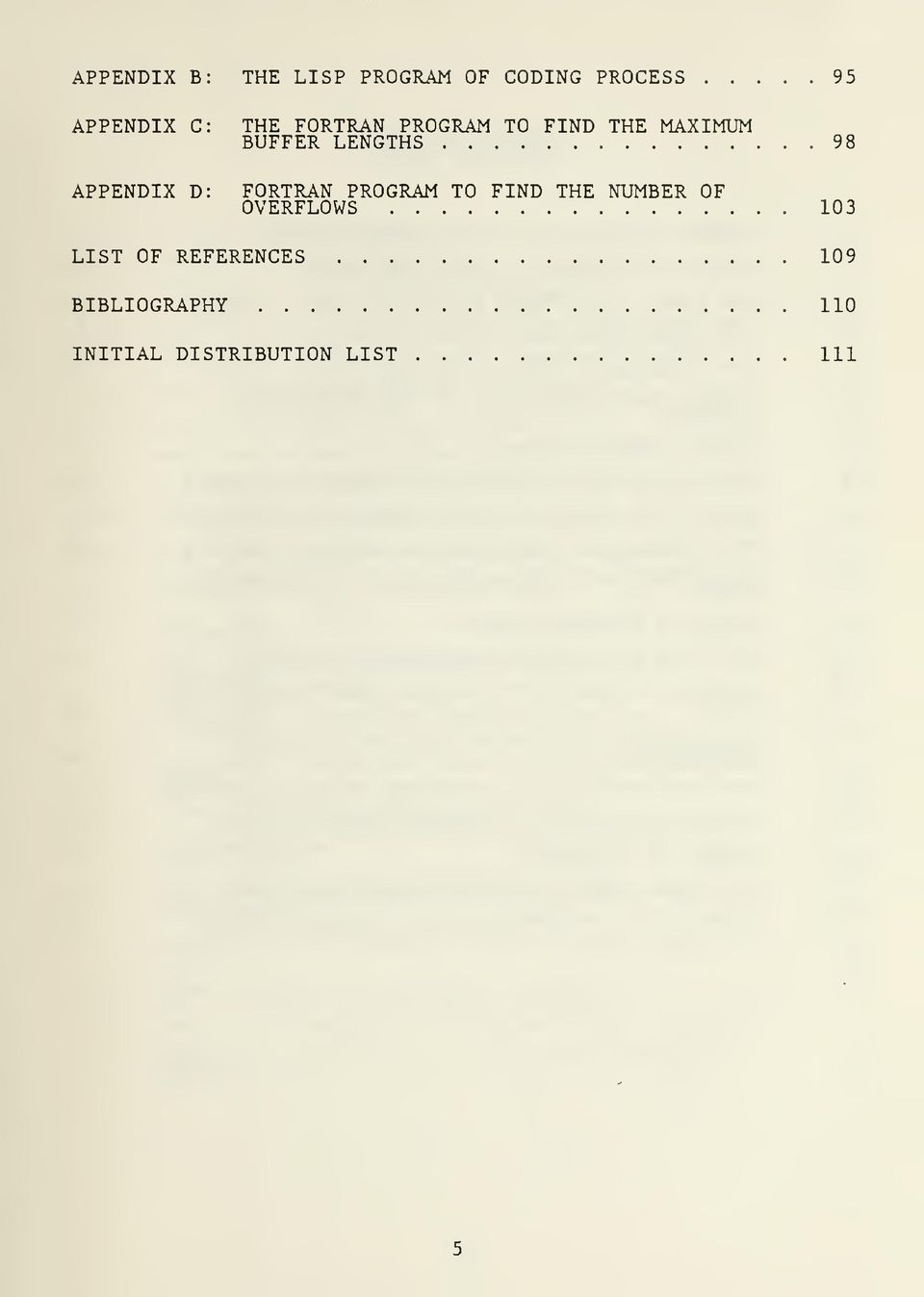 APPENDIX D: FORTRAN PROGRAM TO FIND THE NUMBER OF OVERFLOWS 103