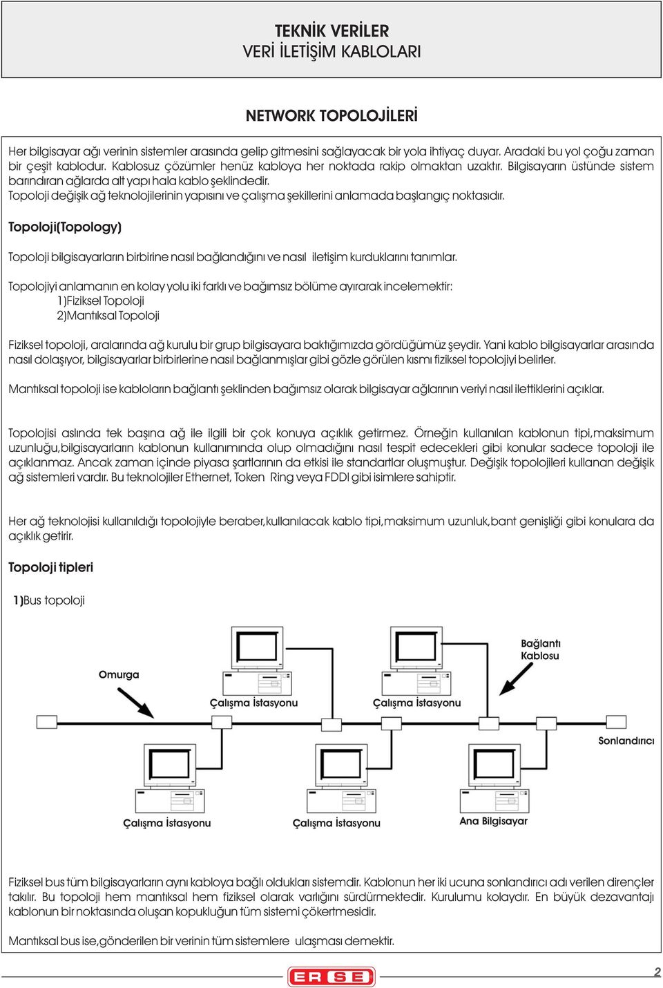 Topoloji deðiþik að teknolojilerinin yapýsýný ve çalýþma þekillerini anlamada baþlangýç noktasýdýr.