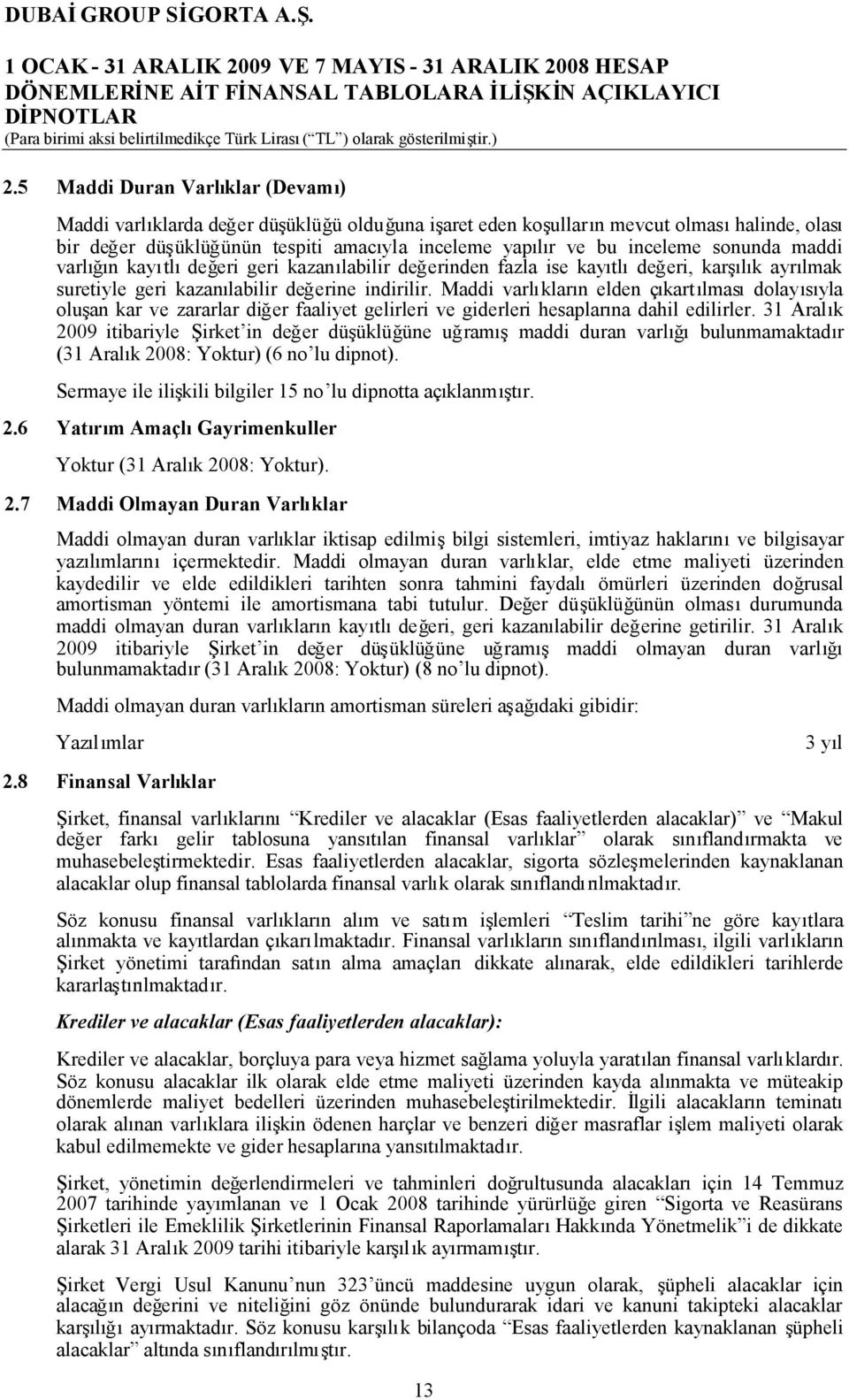 sonunda maddi varlığın kayıtlıdeğeri geri kazanılabilir değerinden fazla ise kayıtlıdeğeri, karşılık ayrılmak suretiyle geri kazanılabilir değerine indirilir.