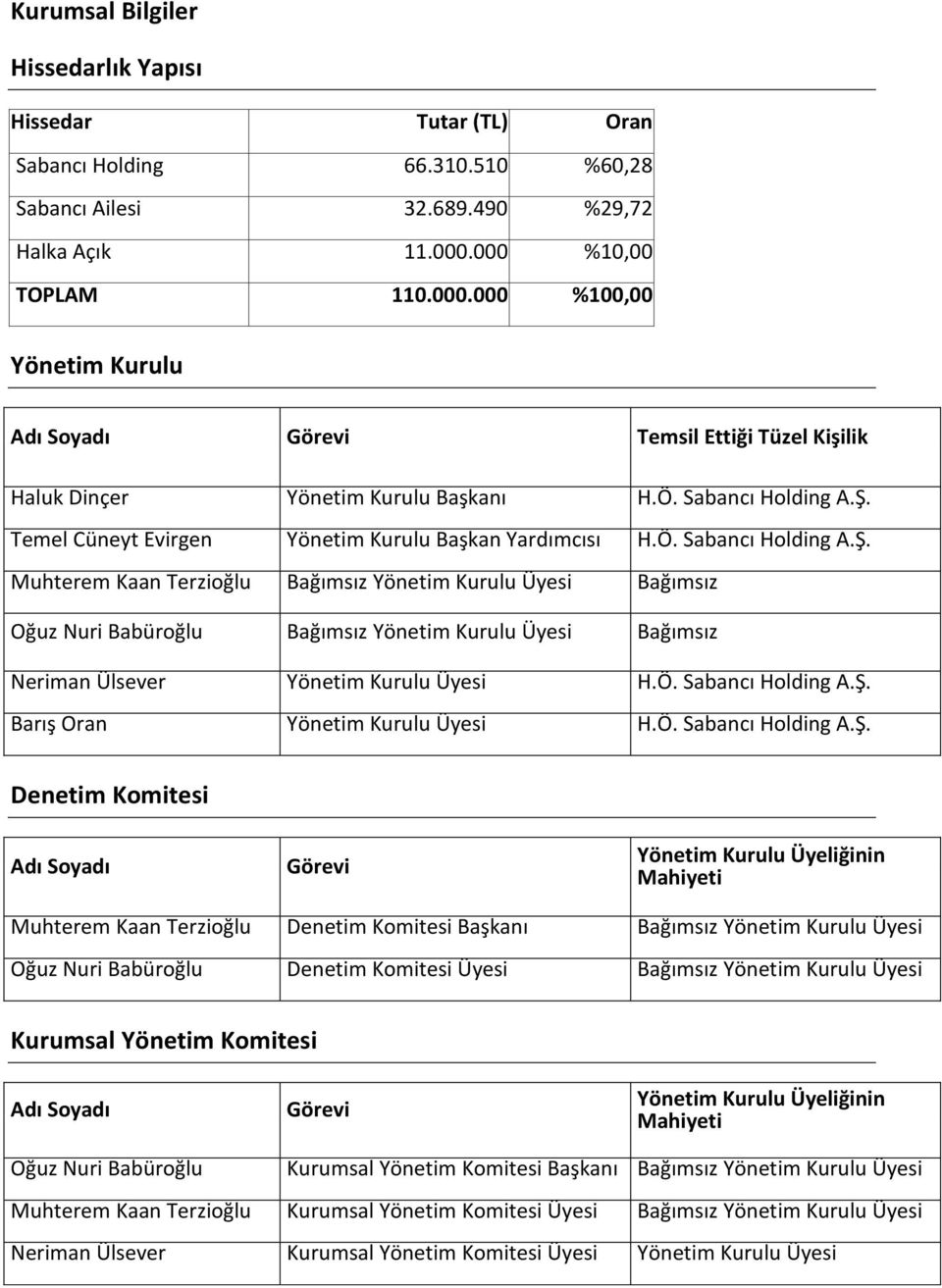 Temel Cüneyt Evirgen Yönetim Kurulu Başkan Yardımcısı H.Ö. Sabancı Holding A.Ş.