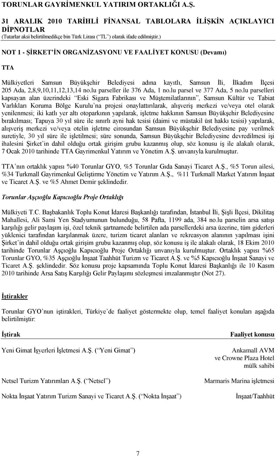 lu parselleri kapsayan alan üzerindeki Eski Sigara Fabrikası ve MüĢtemilatlarının, Samsun Kültür ve Tabiat Varlıkları Koruma Bölge Kurulu na projesi onaylattırılarak, alıģveriģ merkezi ve/veya otel