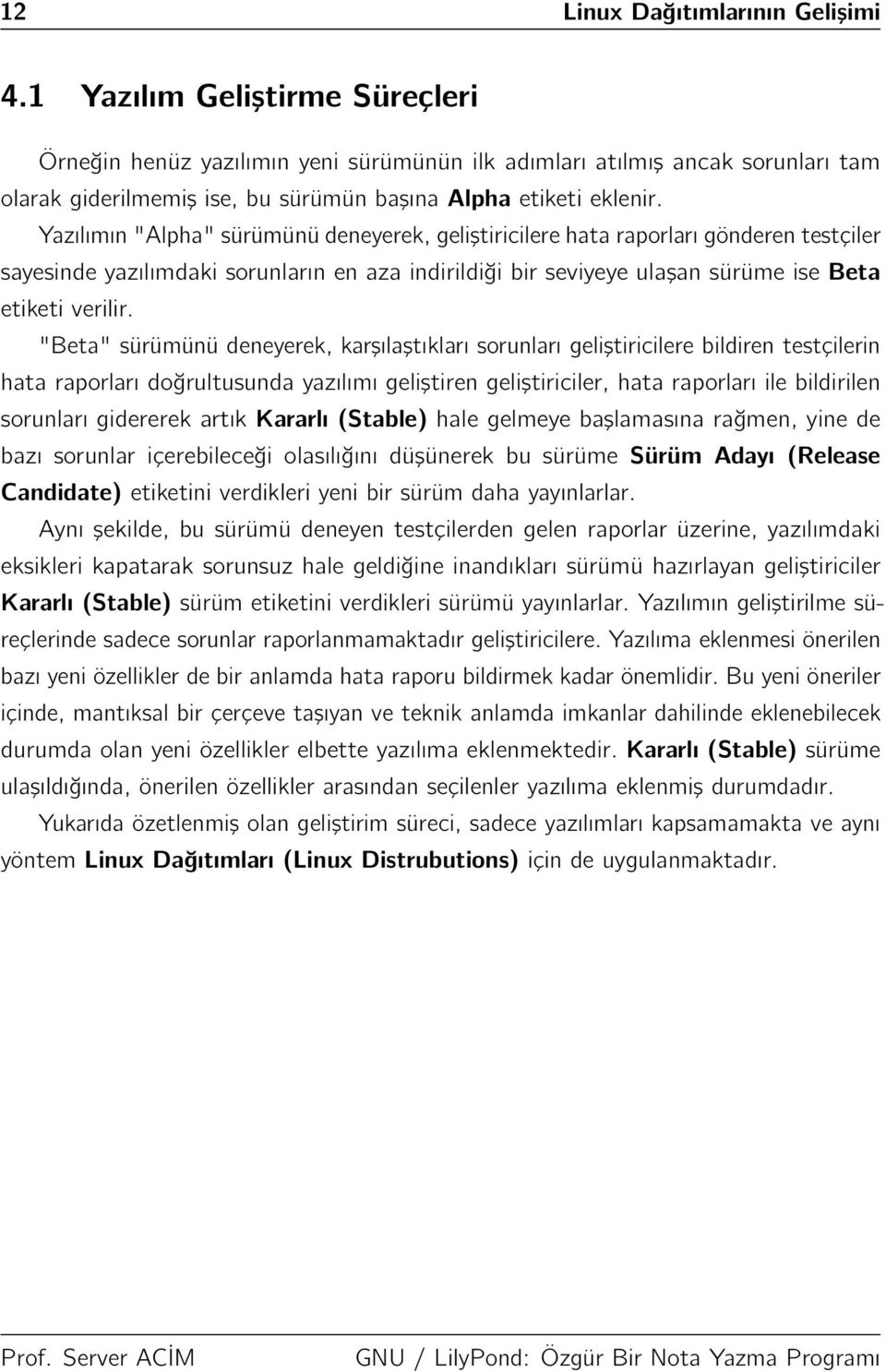 Yazılımın "Alpha" sürümünü deneyerek, geliştiricilere hata raporları gönderen testçiler sayesinde yazılımdaki sorunların en aza indirildiği bir seviyeye ulaşan sürüme ise Beta etiketi verilir.