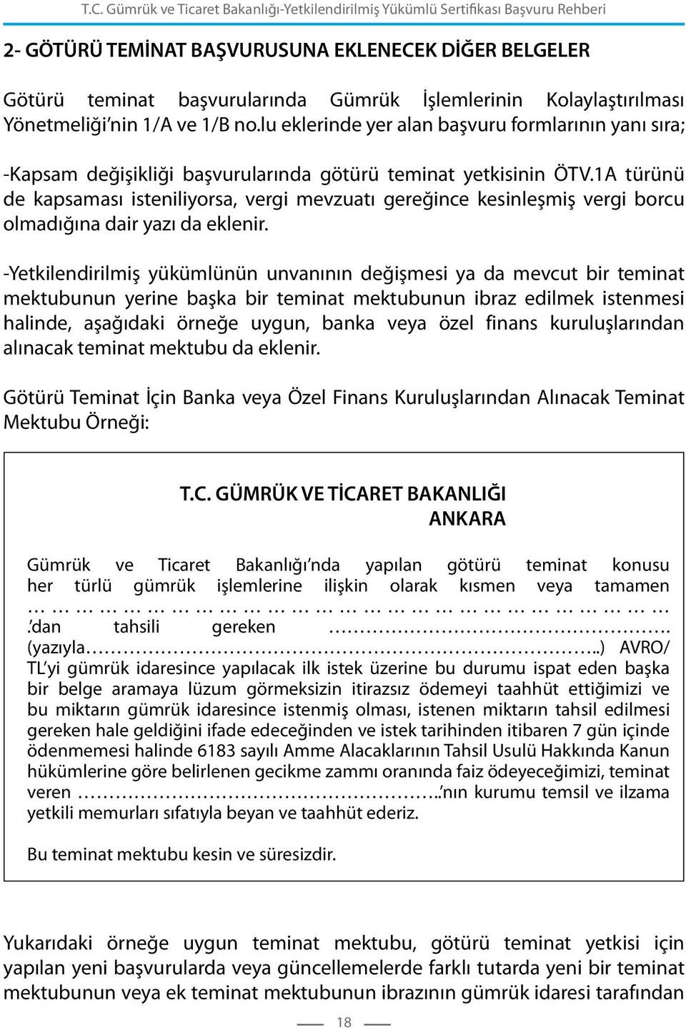 1A türünü de kapsaması isteniliyorsa, vergi mevzuatı gereğince kesinleşmiş vergi borcu olmadığına dair yazı da eklenir.