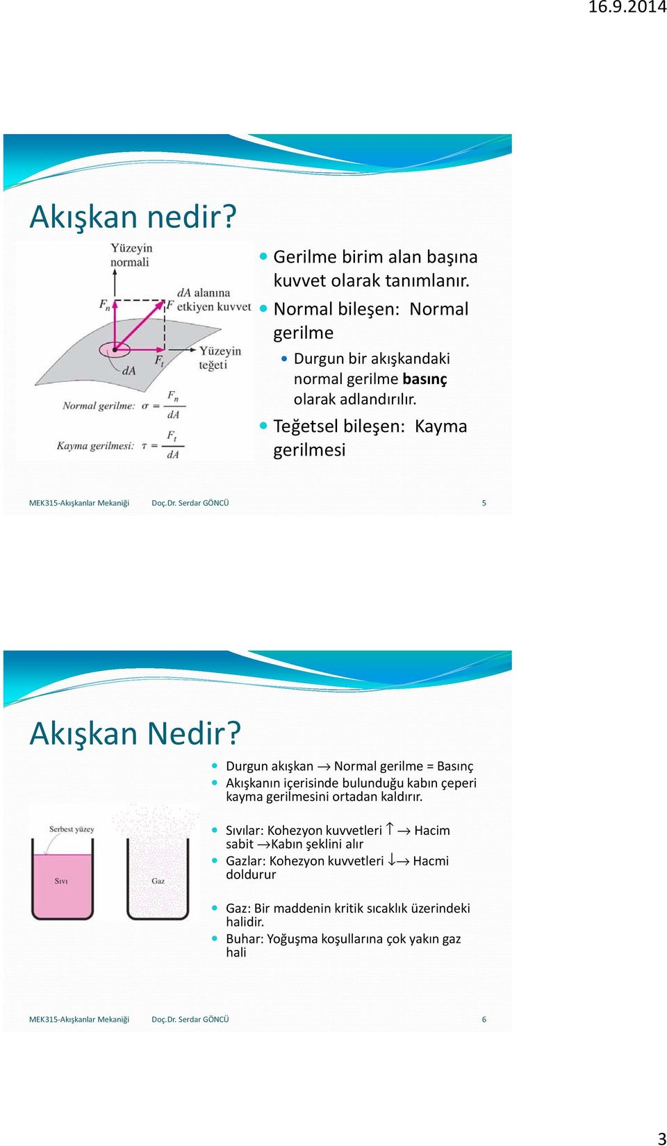 Serdar GÖNCÜ 5 Akışkan Nedir?