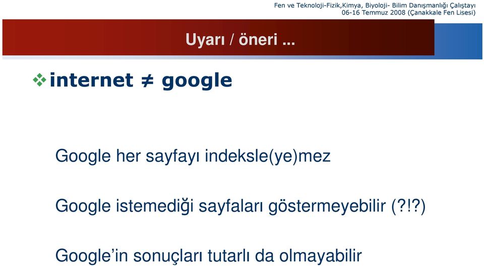 Google istemediği sayfaları