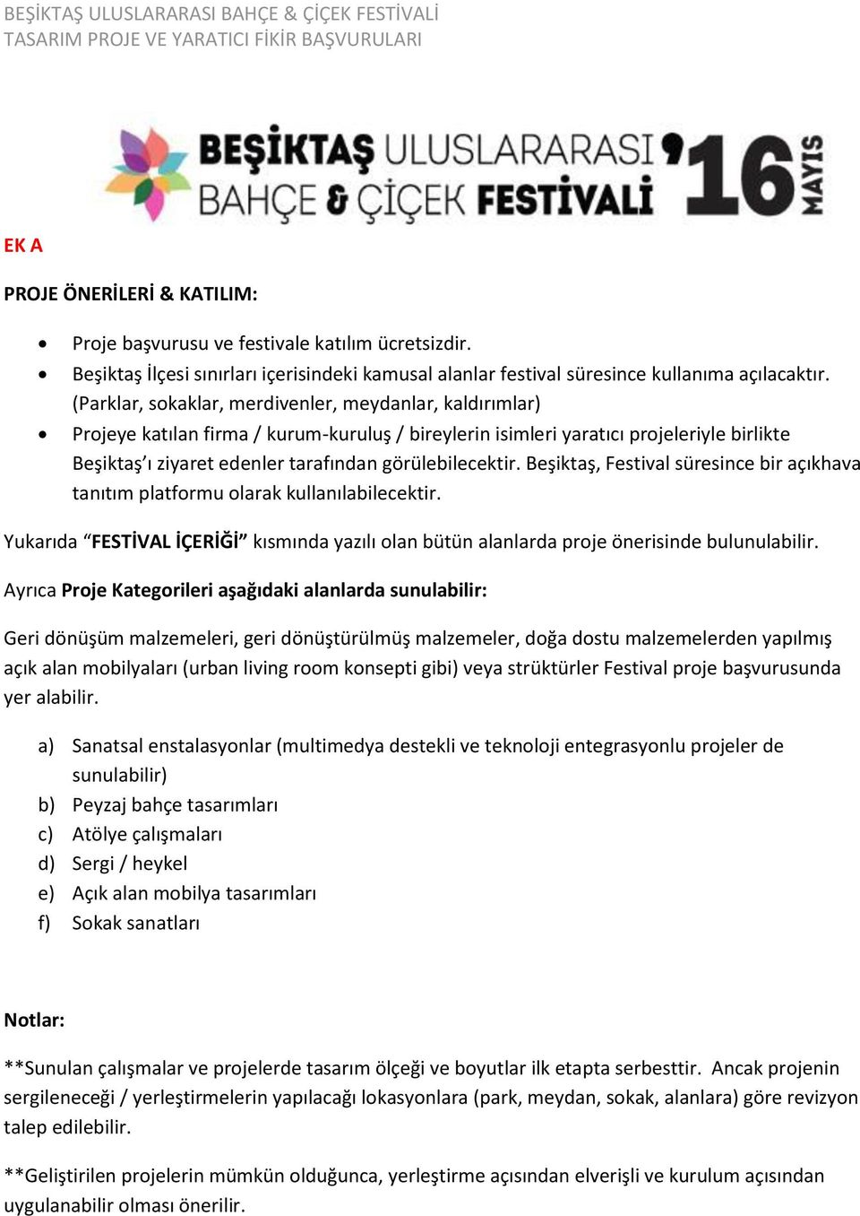 (Parklar, sokaklar, merdivenler, meydanlar, kaldırımlar) Projeye katılan firma / kurum-kuruluş / bireylerin isimleri yaratıcı projeleriyle birlikte Beşiktaş ı ziyaret edenler tarafından