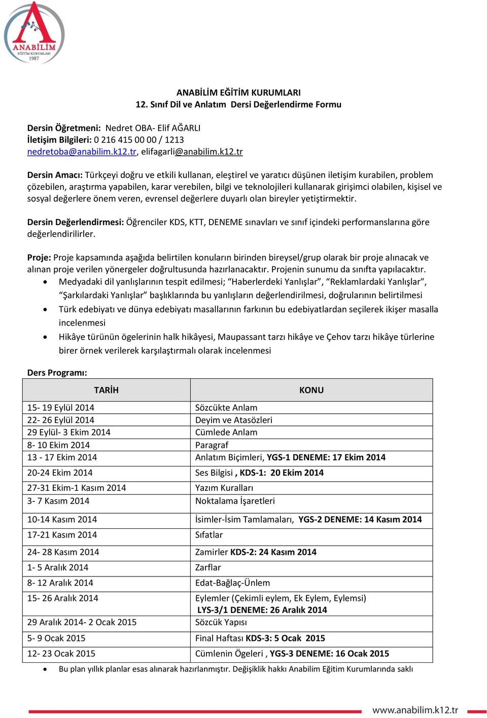 tr Dersin Amacı: Türkçeyi doğru ve etkili kullanan, eleştirel ve yaratıcı düşünen iletişim kurabilen, problem çözebilen, araştırma yapabilen, karar verebilen, bilgi ve teknolojileri kullanarak