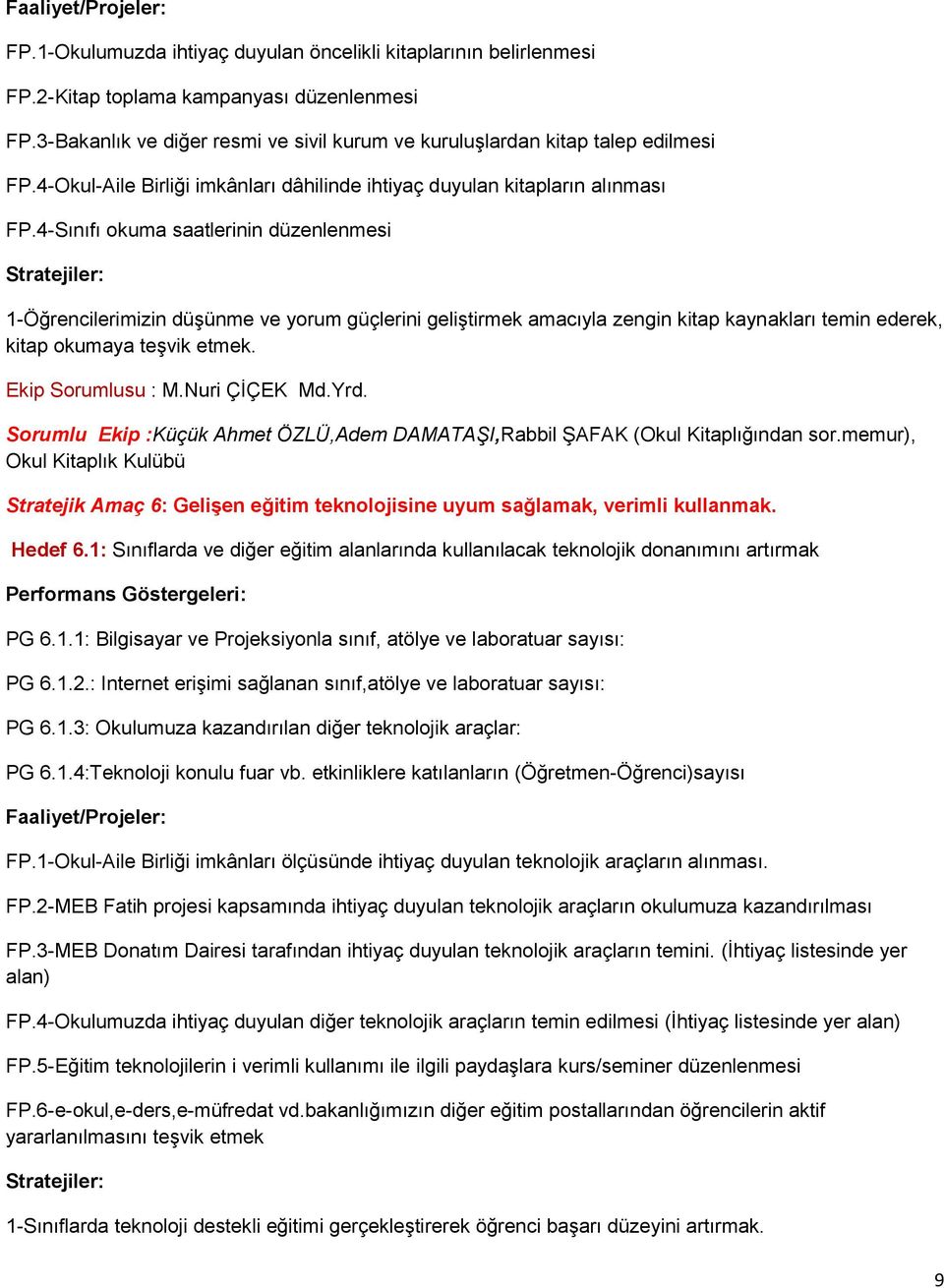 4-Sınıfı okuma saatlerinin düzenlenmesi 1-Öğrencilerimizin düşünme ve yorum güçlerini geliştirmek amacıyla zengin kitap kaynakları temin ederek, kitap okumaya teşvik etmek. Ekip Sorumlusu : M.