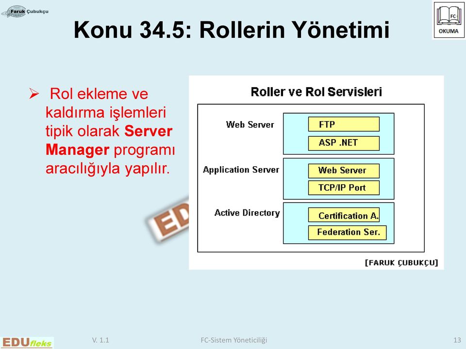 kaldırma işlemleri tipik olarak Server