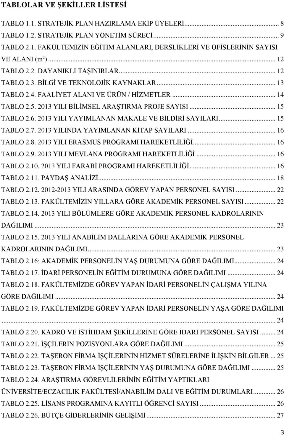 .. 15 TABLO 2.6. 2013 YILI YAYIMLANAN MAKALE VE BİLDİRİ SAYILARI... 15 TABLO 2.7. 2013 YILINDA YAYIMLANAN KİTAP SAYILARI... 16 TABLO 2.8. 2013 YILI ERASMUS PROGRAMI HAREKETLİLİĞİ... 16 TABLO 2.9.