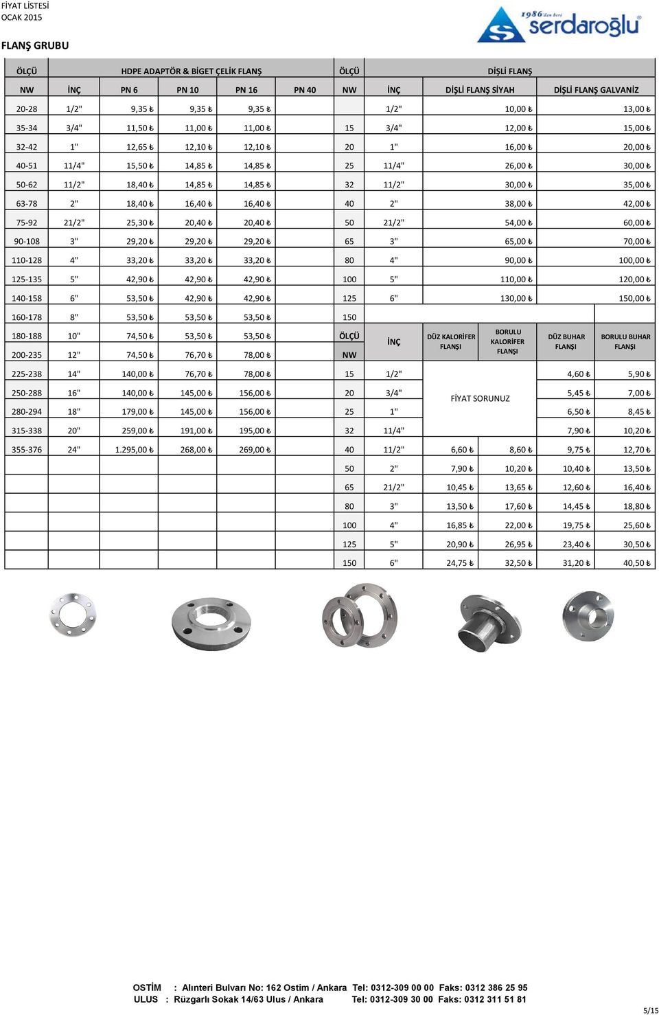 33,20 33,20 33,20 80 4" 125-135 5" 42,90 42,90 42,90 100 5" DİŞLİ FLANŞ 10,00 12,00 16,00 26,00 30,00 38,00 54,00 65,00 90,00 110,00 DİŞLİ FLANŞ 13,00 20,00 30,00 35,00 42,00 60,00 70,00 100,00