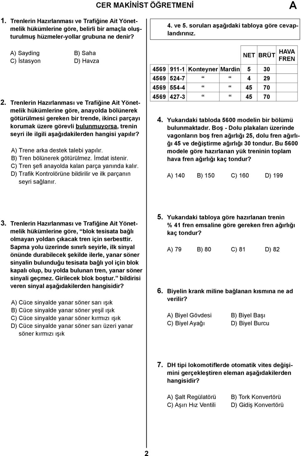 Trenlerin Hazırlanması ve Trafiğine Ait Yönetmelik hükümlerine göre, anayolda bölünerek götürülmesi gereken bir trende, ikinci parçayı korumak üzere görevli bulunmuyorsa, trenin seyri ile ilgili