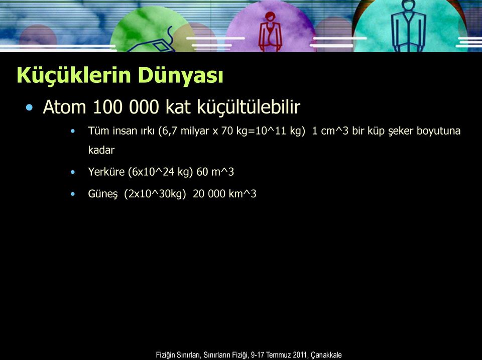 kg=10^11 kg) 1 cm^3 bir küp şeker boyutuna