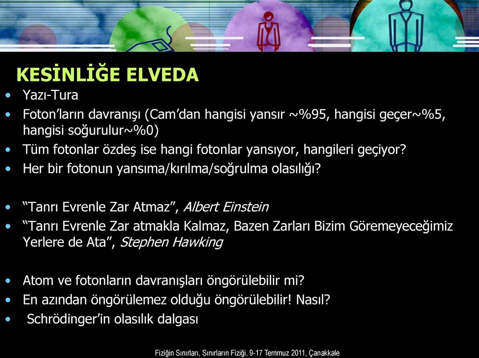 Tanrı Evrenle Zar Atmaz, Albert Einstein Tanrı Evrenle Zar atmakla Kalmaz, Bazen Zarları Bizim Göremeyeceğimiz Yerlere de Ata,