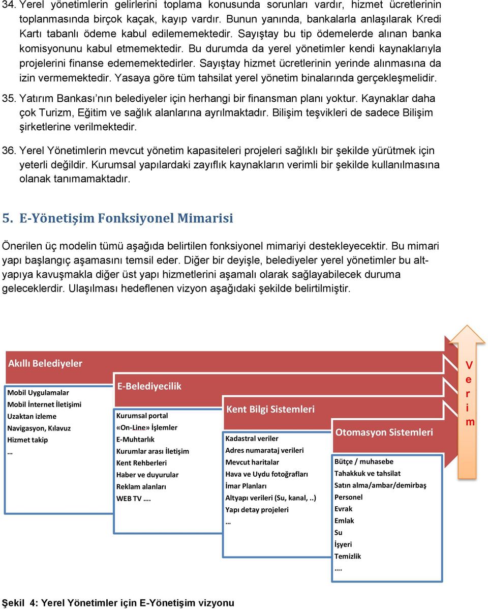 Bu durumda da yerel yönetimler kendi kaynaklarıyla projelerini finanse edememektedirler. Sayıştay hizmet ücretlerinin yerinde alınmasına da izin vermemektedir.