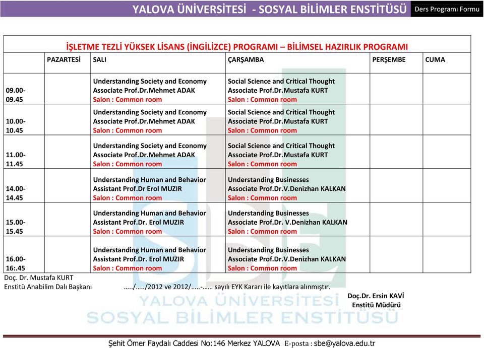 Dr.V.Denizhan KALKAN Associate Prof.Dr. V.